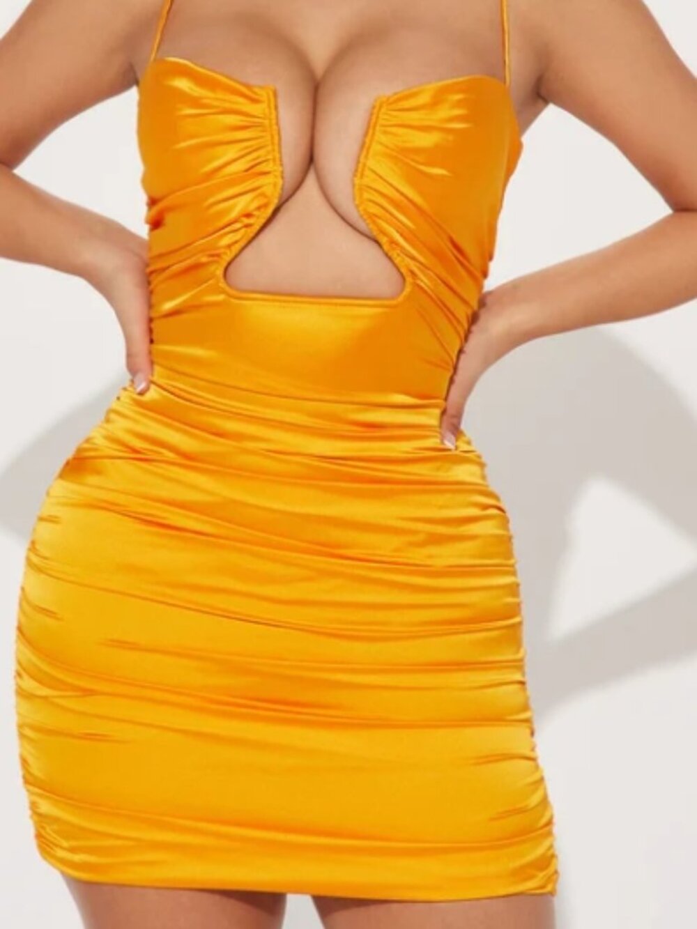 Portia Satin Mini Dress - Orange